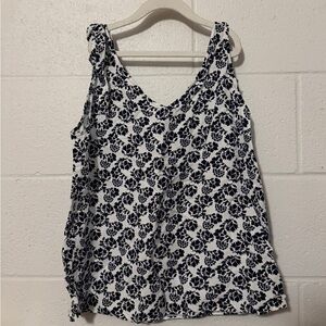 Ann Taylor Linen Blend v-neck blouse with bow detail on shoulders women’s XS